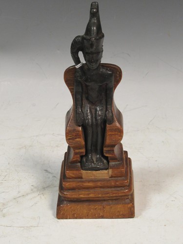 Lot 195 - A bronze cast figure of an Egyptian pharoah,...