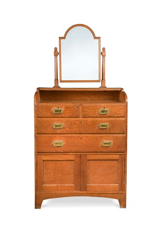 Lot 123 - A Heal's Arts & Crafts oak dressing chest