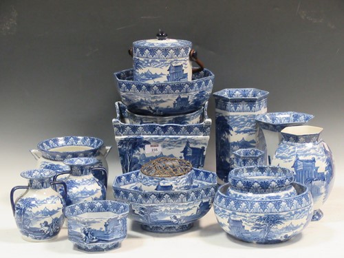Lot 235 - A Cauldon transfer printed blue and white...