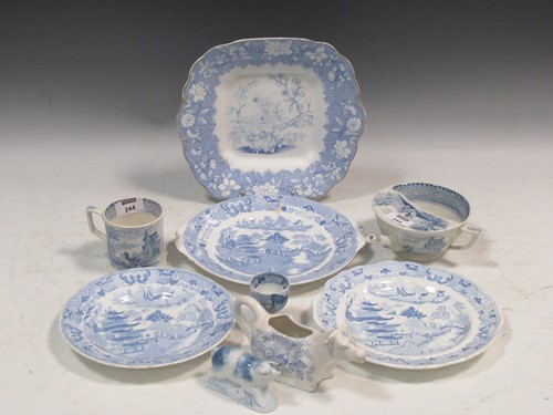 Lot 244 - An English ceramic blue and white invalid...