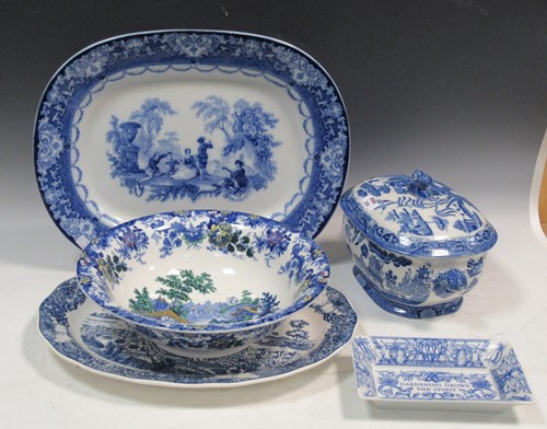 Lot 250 - A Doulton blue and white transfer printed...