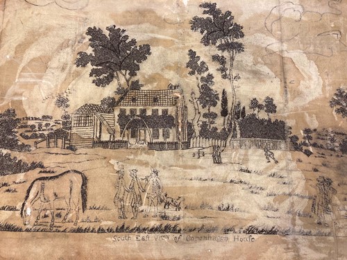 Lot 389 - An embroidered image of Copenhagen house on...
