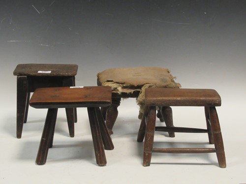 Lot 149 - Four country candle stands, one with an...