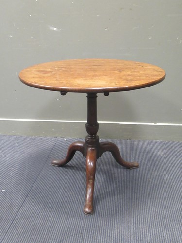 Lot 498 - A George III mahogany tilt-top tripod table,...