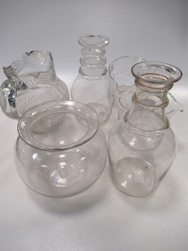 Lot 268 - A pair of 19th century glass carafes with...
