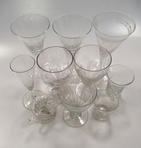 Lot 274 - A collection of 18th century and later glasses...