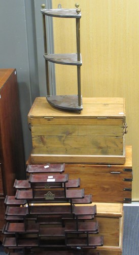 Lot 603 - A small pine box, another box, Chinese wall...