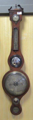 Lot 617A - A 19th century mahogany banjo barometer