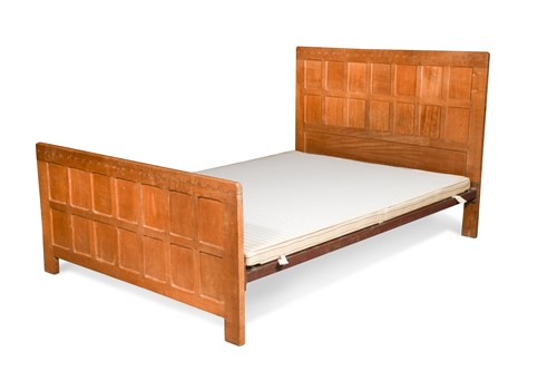 Lot 135 - Robert ‘Mouseman’ Thompson, an oak 4' 6" bed