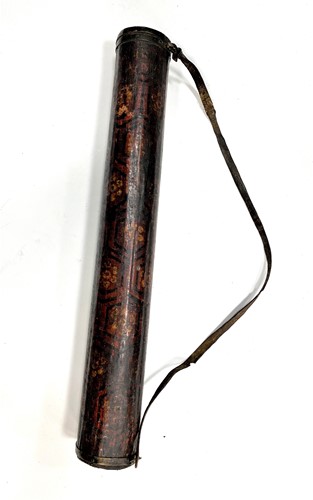 Lot 362 - A rare Tibet painted bamboo thangka holder, early 19th century