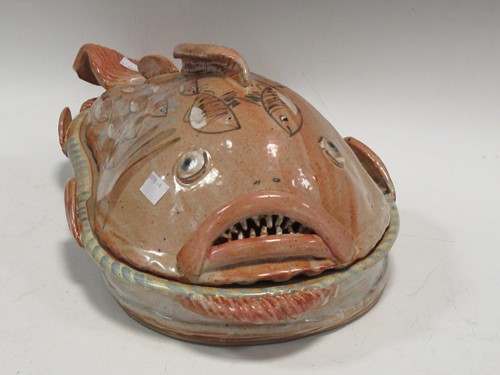 Lot 55 - Willie Carter, a glazed stoneware serving dish...