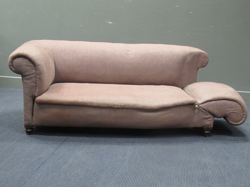 Lot 508 - Edwardian drop end sofa (legs reduced), 105 cm...
