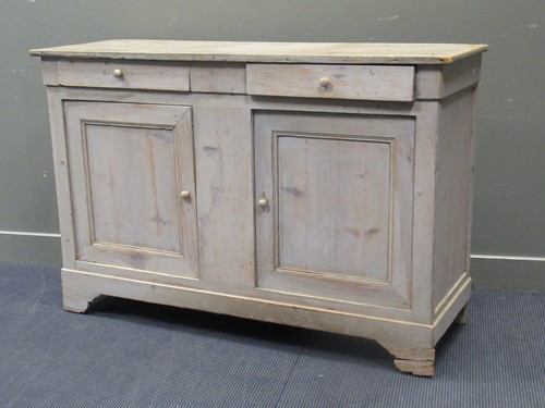 Lot 612 - A 19th century pine cupboard with two drawers...