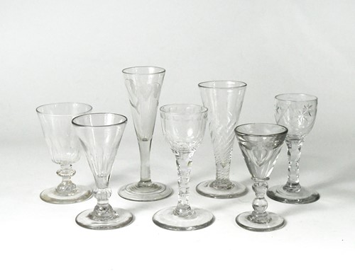 Lot 469 - Seven 18th century glasses
