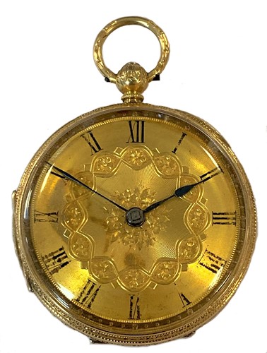 Lot 258 - Unsigned - A late 19th century 18ct gold open faced pocket watch