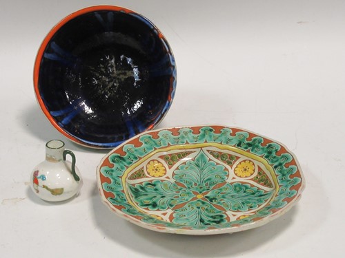 Lot 1 - A Della Robia dish, a Poole bowl and a...