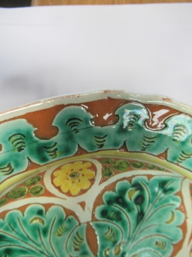 Lot 1 - A Della Robia dish, a Poole bowl and a...