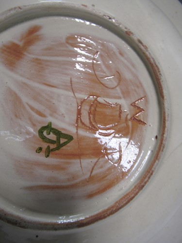Lot 1 - A Della Robia dish, a Poole bowl and a...