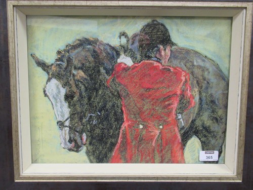 Lot 365 - Jo Stockdale, Horse and Rider, signed lower...