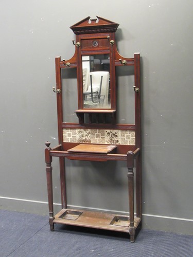 Lot 517 - A late Victorian mahogany hall stand, 205 x 87...