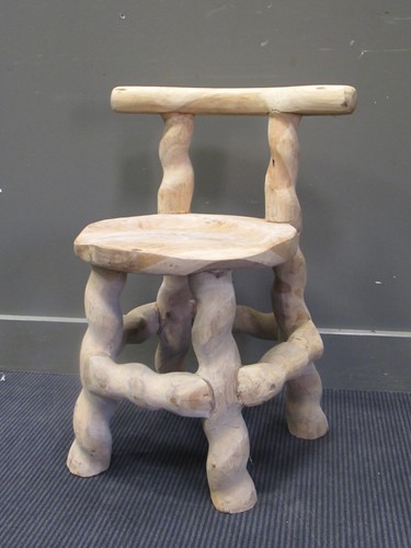 Lot 414 - An Italian style Grotto chair and 3 pine large...