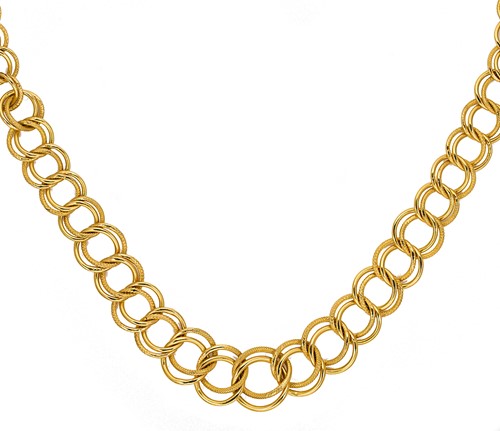 Lot 145 - A fancy circular double link necklace