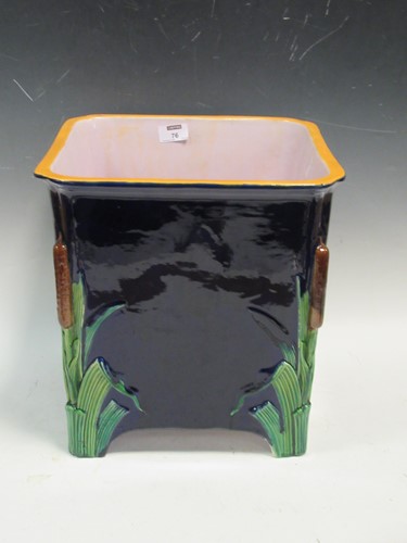 Lot 76 - A Minton majolica square jardiniere 33 x 32 x...