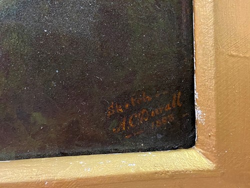 Lot 289 - A C Duvall, Chickens in a farmyard landscape,...