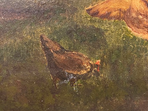 Lot 289 - A C Duvall, Chickens in a farmyard landscape,...