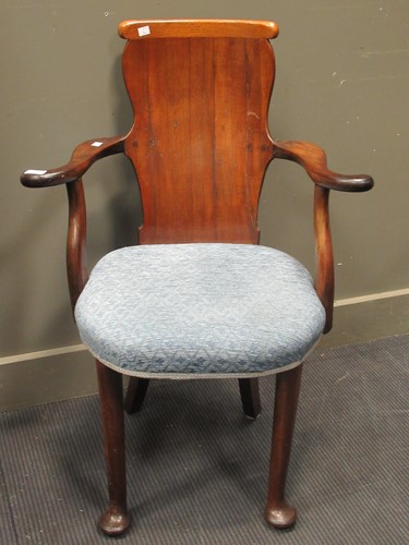 Lot 492 - A mahogany open armchair in George II style...