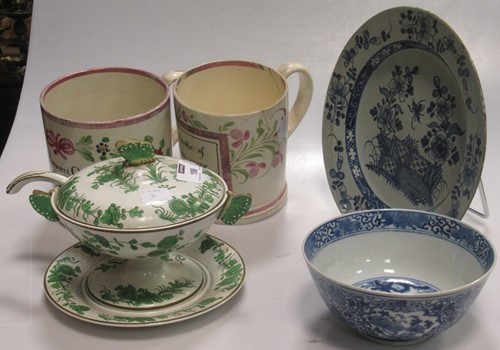 Lot 198 - Two Lusterware mugs one dedicated to Ann...