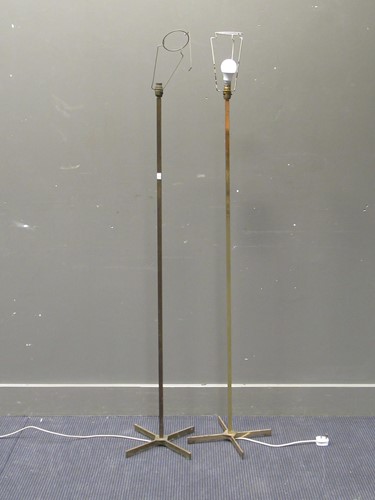 Lot 516 - Pair of brass standard lamps, tallest, 147 cm...