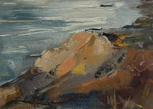 Lot 416 - Tuema Pattie, Isle of Wight, oil on card, 16 x...