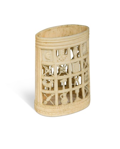 Lot 446 - A Napoleonic prisoner of war Masonic bone carving, 19th century