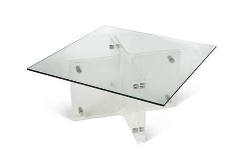 Lot 182 - A 20th century glass and perspex coffee table