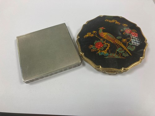 Lot 237 - A silver compact and another enamelled brass...