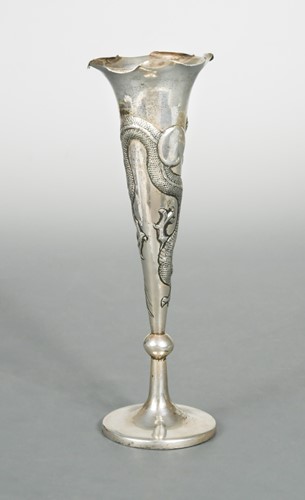 Lot 455 - An early 20th century Chinese export metalwares specimen vase