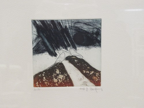 Lot 308 - Two prints, to include Paul Bisson, Outhouses,...