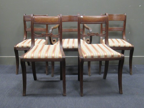Lot 421 - A William IV mahogany carver and four matching...