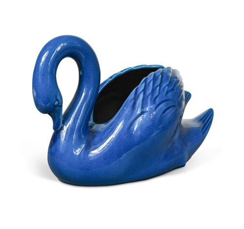 Lot 28 - Pol Chambost, an earthenware planter modelled as a swan