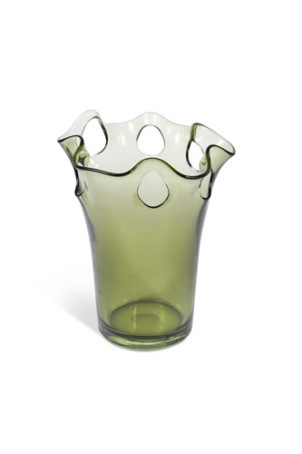 Lot 7 - A mid-century Murano green glass vase