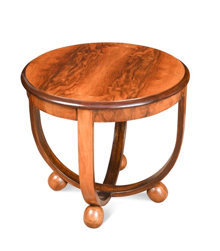 Lot 144 - An Art Deco walnut and mahogany occasional table, circa 1930