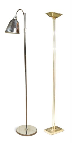 Lot 302 - A contemporary Italian brass uplighter in the Modernist style