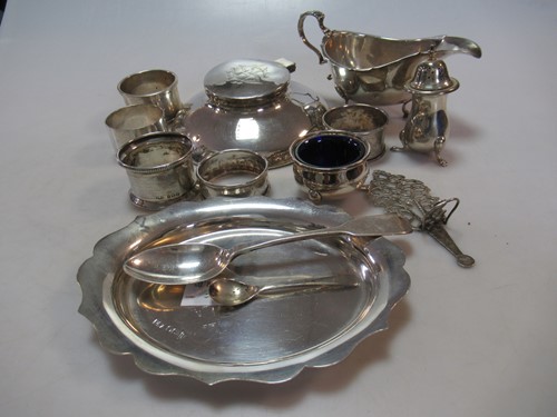 Lot 212 - A collection of silverware including a sauce...