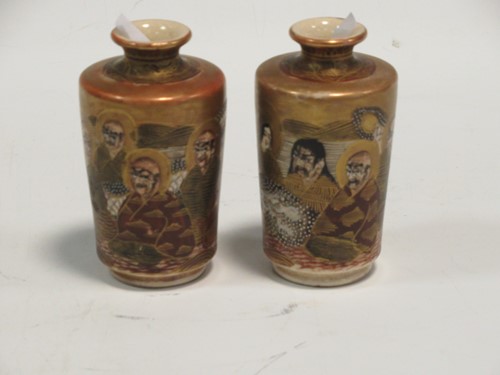 Lot 58 - A pair of early 20th century Japanese Satsuma...