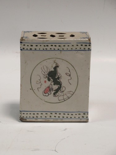 Lot 99 - A Chinese flower brick 14 x 11 x 6cm