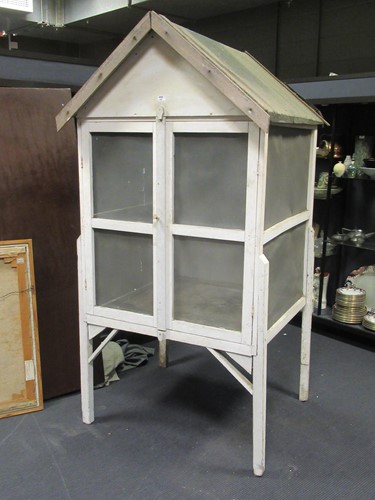 Lot 540 - A white painted game larder, 207 x 105 x 109 cm