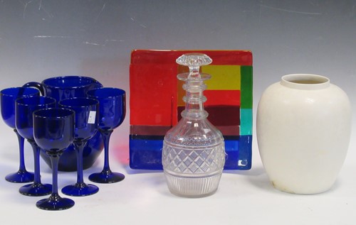 Lot 19 - A Poole pottery vase, modern Bristol-blue...