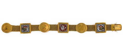 Lot 99 - A mid 19th century Italian micro-mosaic bracelet