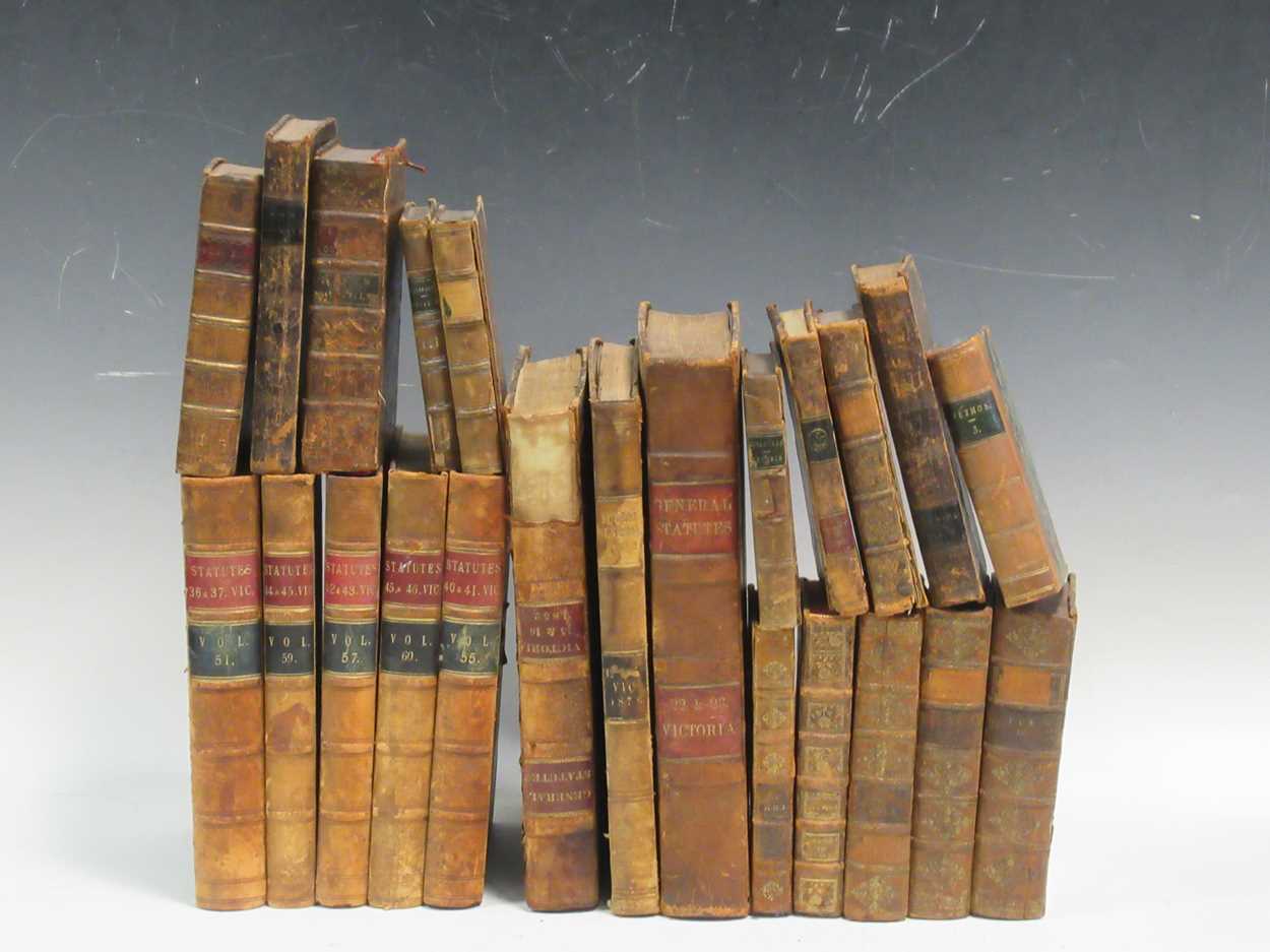 Lot 172 - Various leather books - many statutes - as...